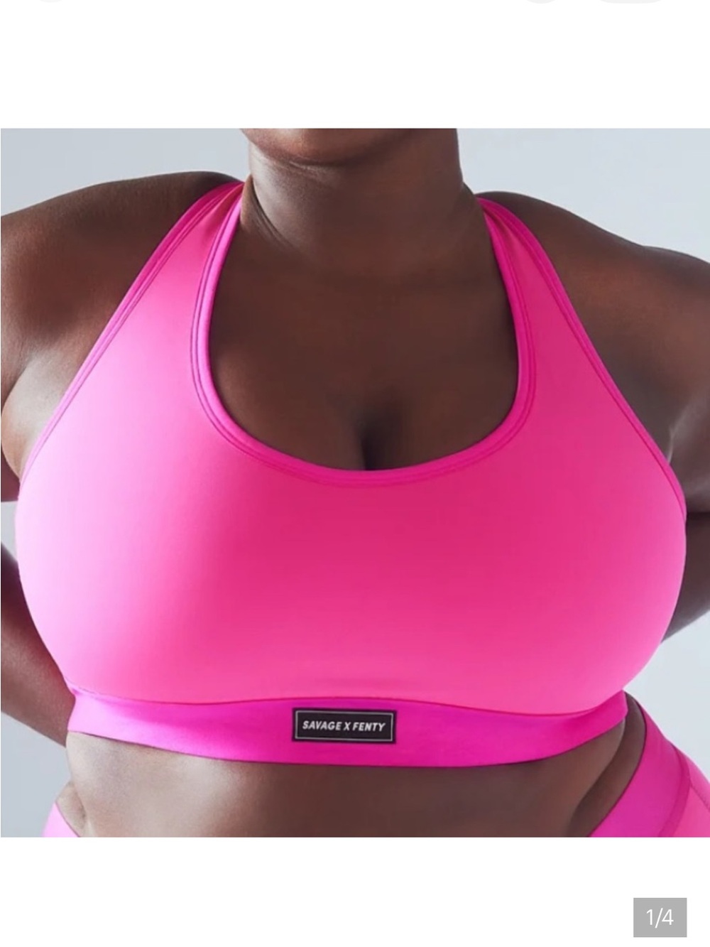 Savage X Fenty Vibrant Pink Seamless Scoop Sports Bra